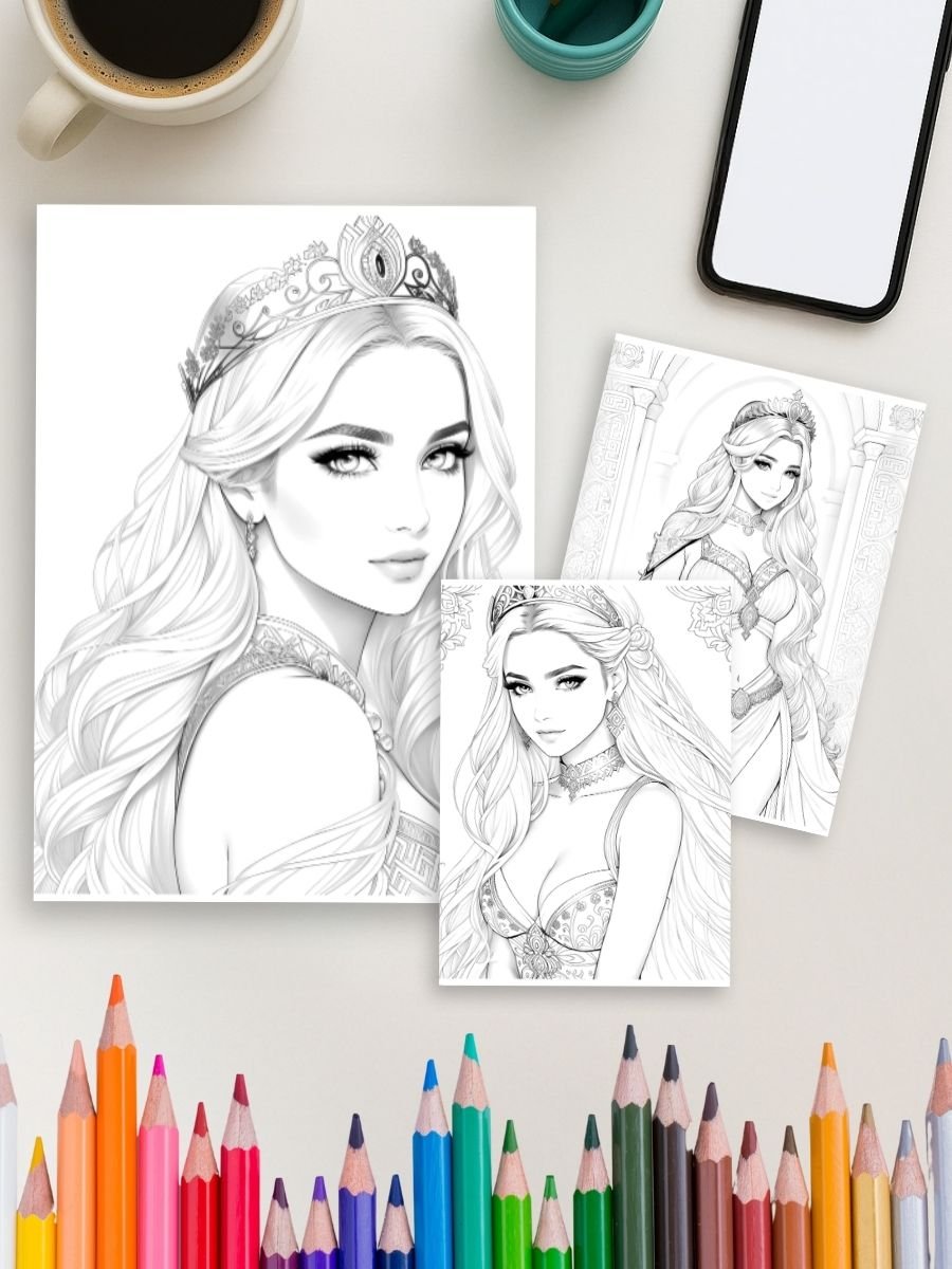 Greek Goddesses – 60 Mythical Princess Coloring Pages - Image 4