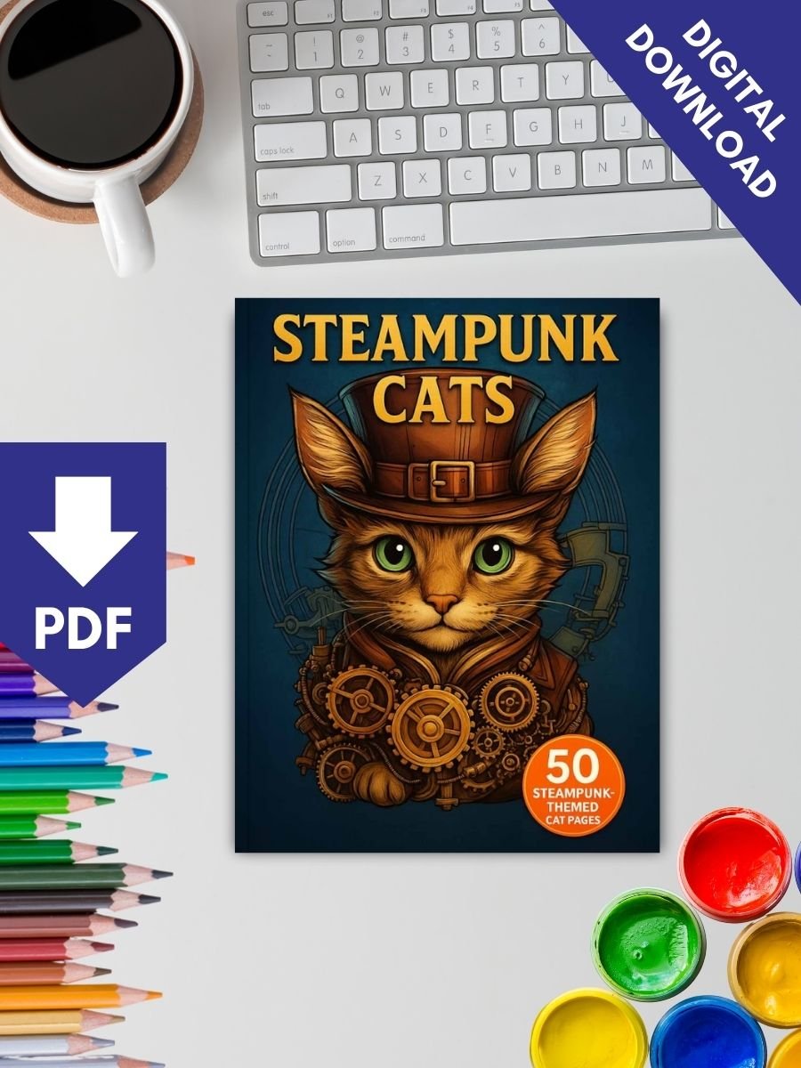 Steampunk Cats – 50 Steampunk-Themed Cat Pages - Image 2