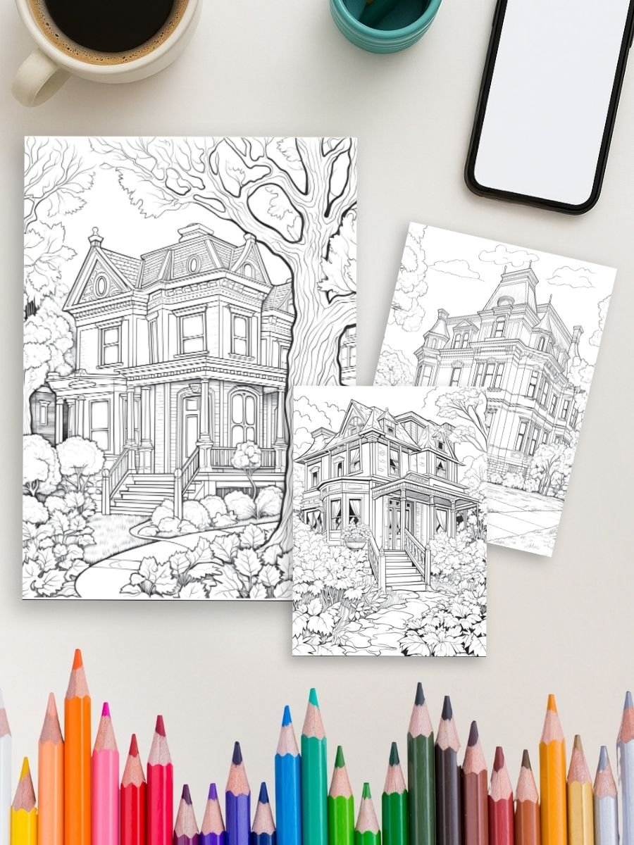 Built to Inspire – 1100+ Architectural Coloring Page Mega Bundle - Image 4