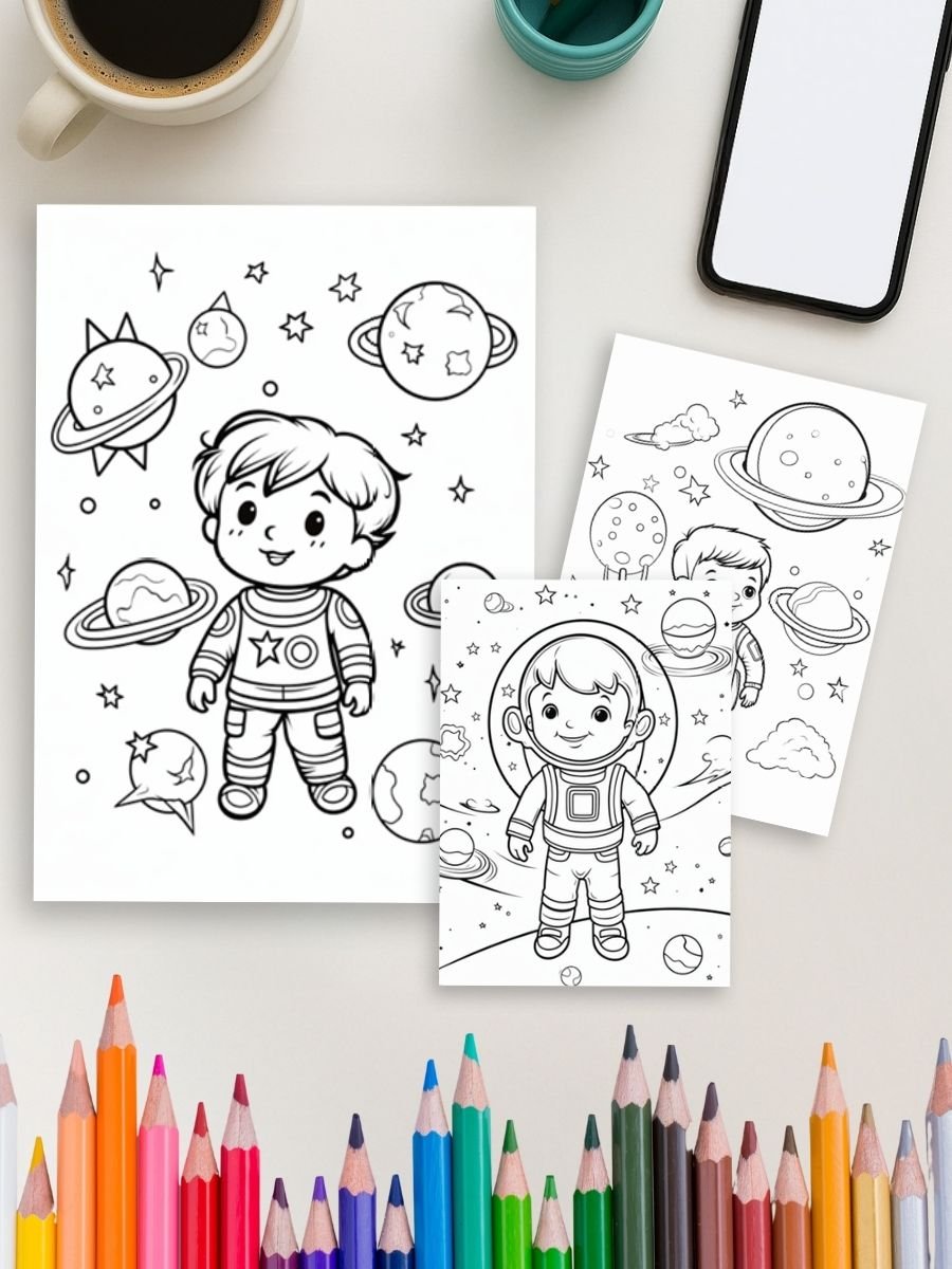 Cosmic Adventures – 155 Space Coloring Pages - Image 4
