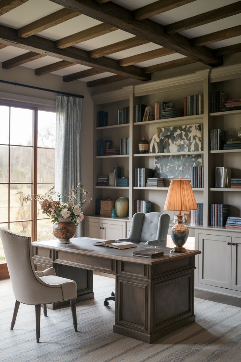 29 Cozy Farmhouse Office Ideas That Make Work Enjoyable