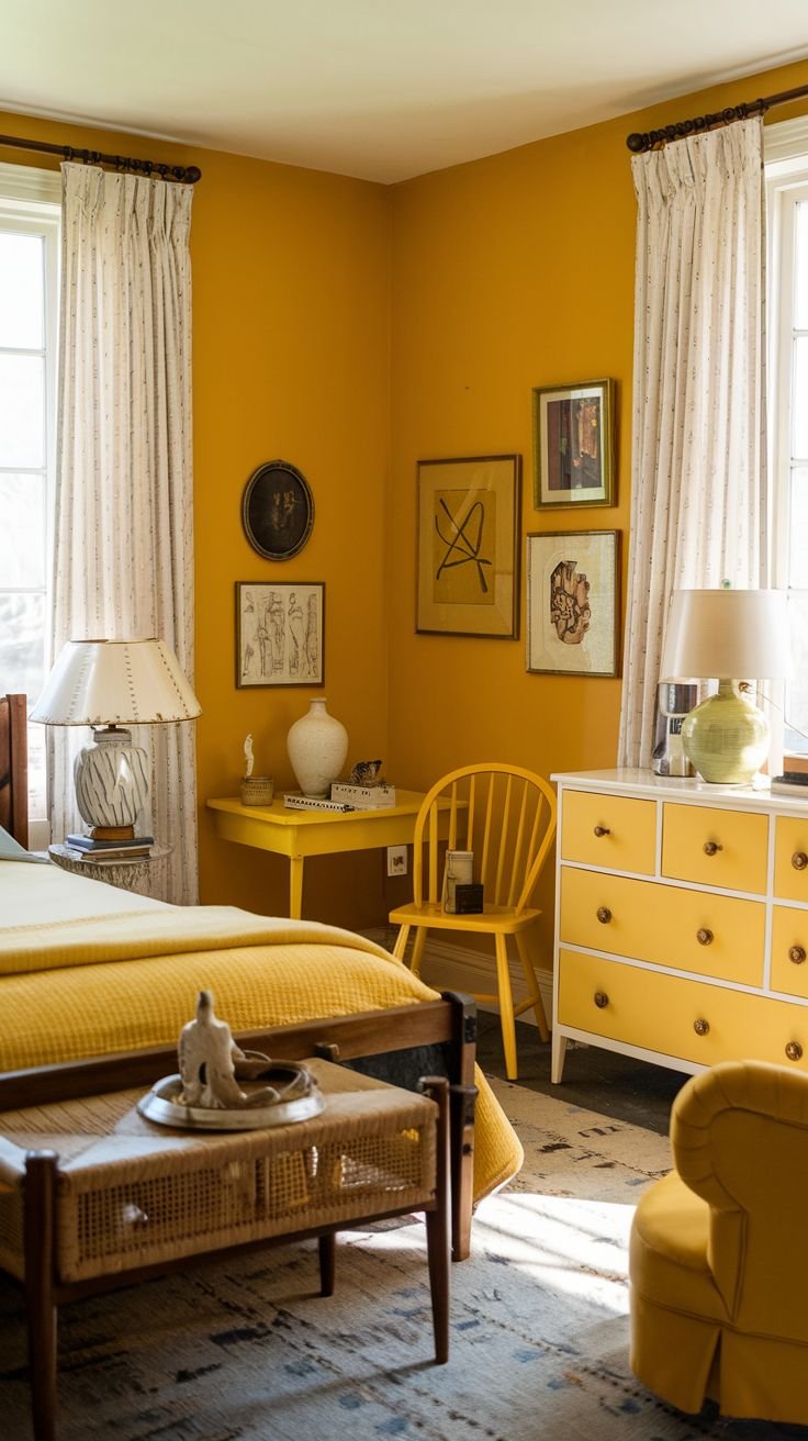 30 Cozy Yellow Bedroom Inspirations for a Warm Ambiance