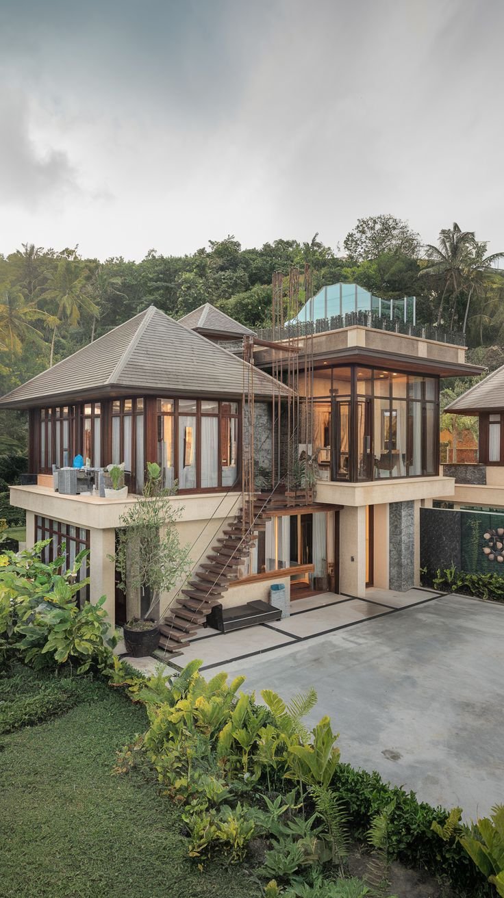 28 Dreamy Luxury Villa Exteriors: Pristine and Polished Perfection