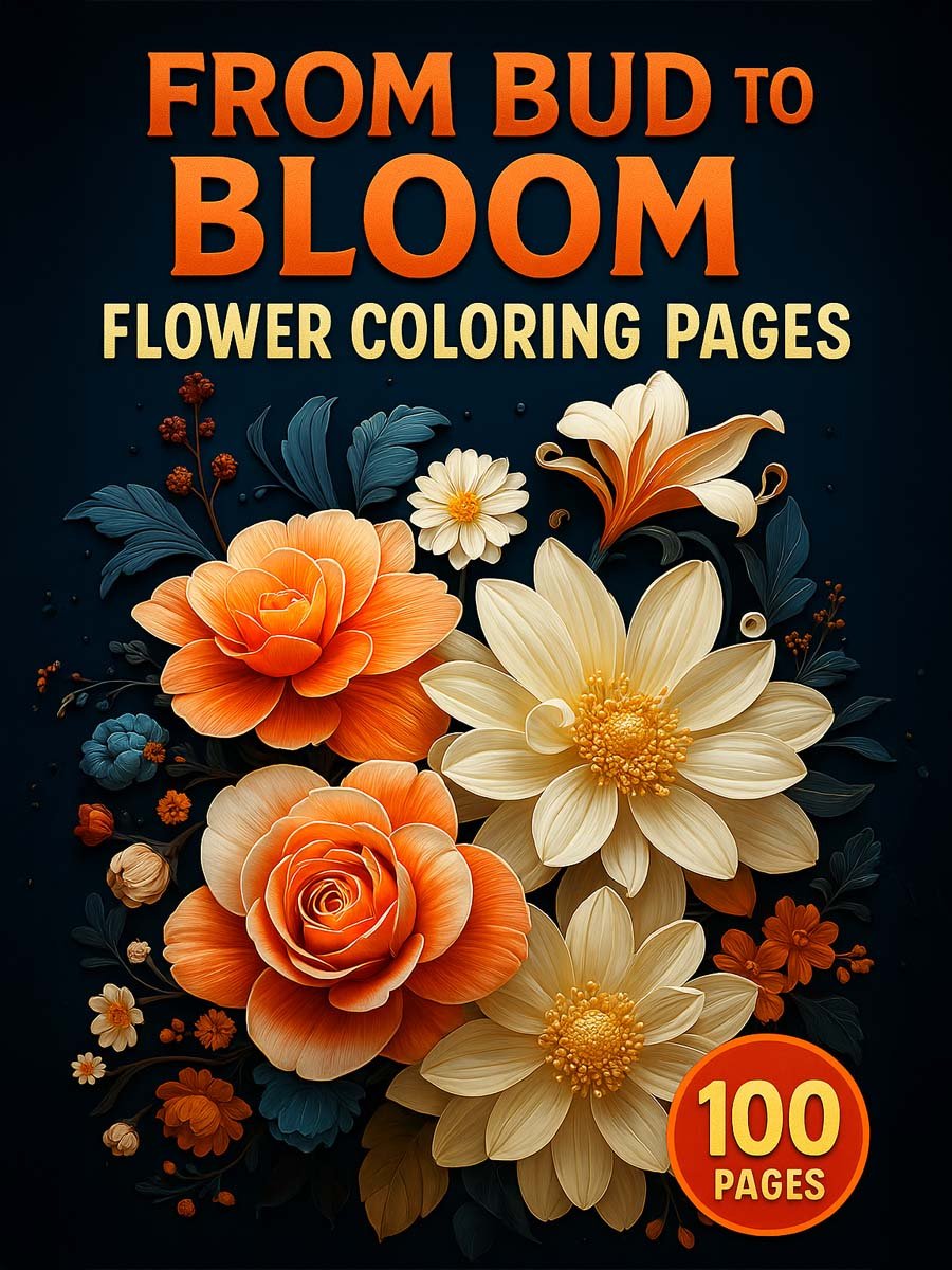 100 Flowers to Color – From Bud to Bloom
