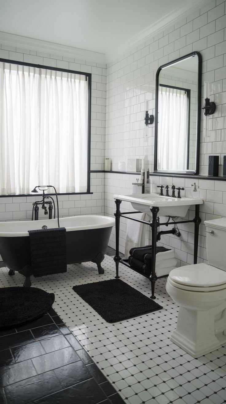 29 Luxury Black and White Bathroom Inspirations for a Timeless Look