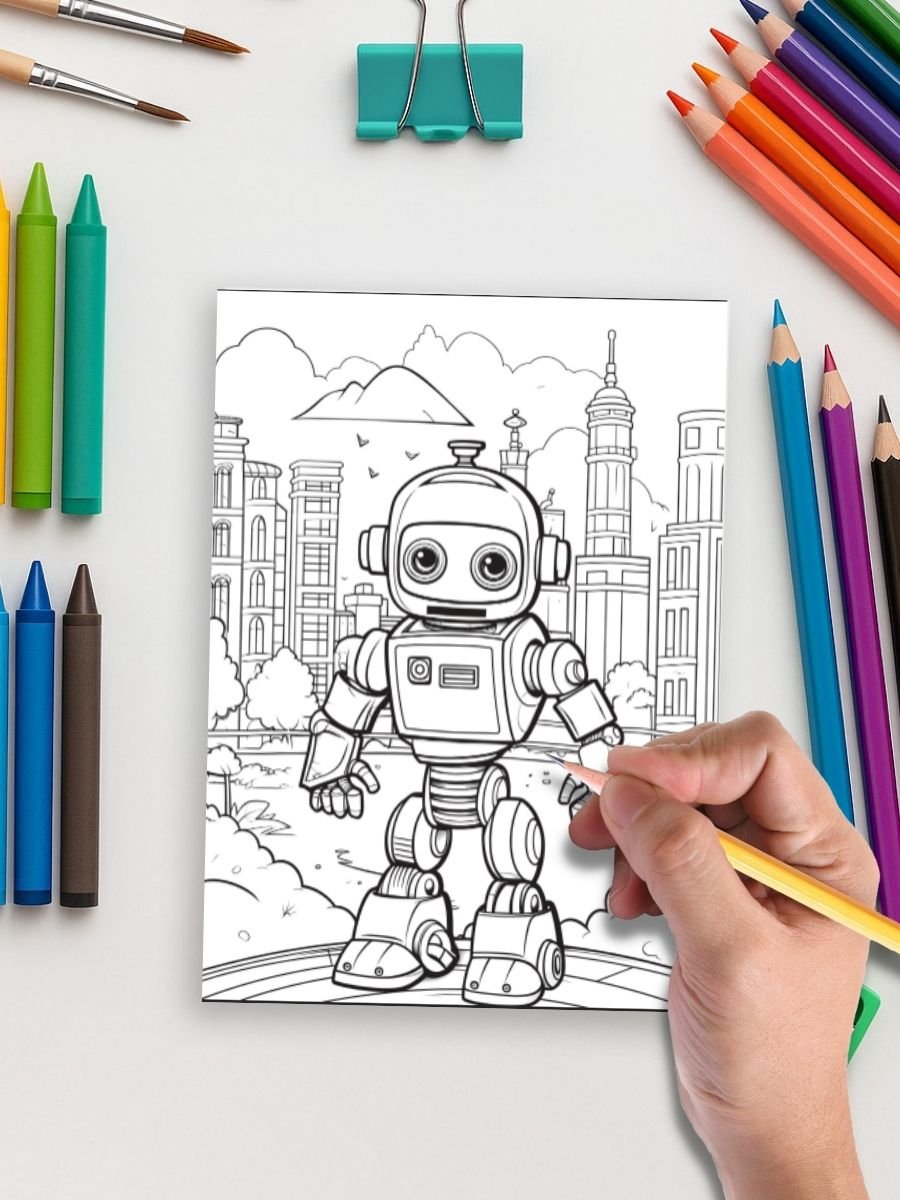 Mech World – 50 Fun Robot Coloring Pages - Image 5