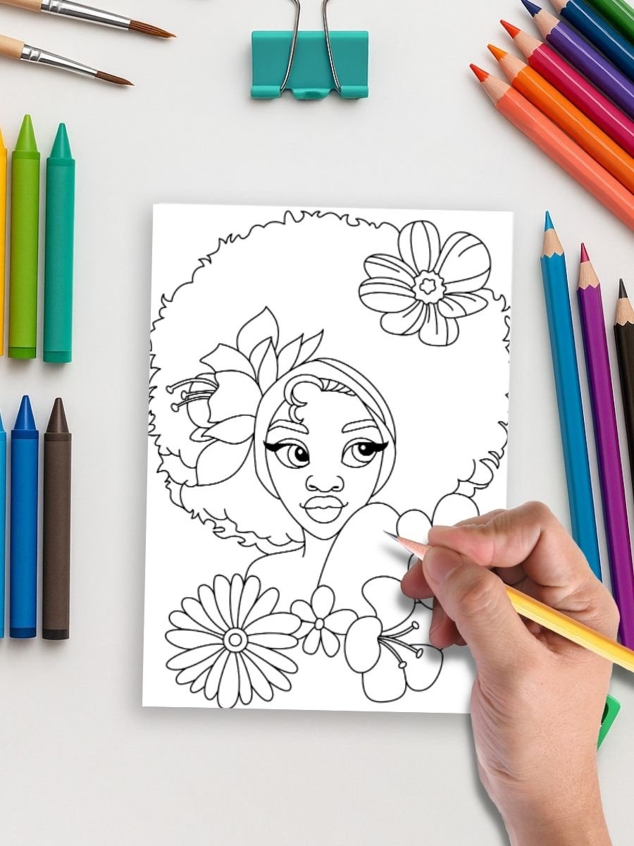 Beautifully Bold – 48 Black Girl Coloring Pages - Image 5