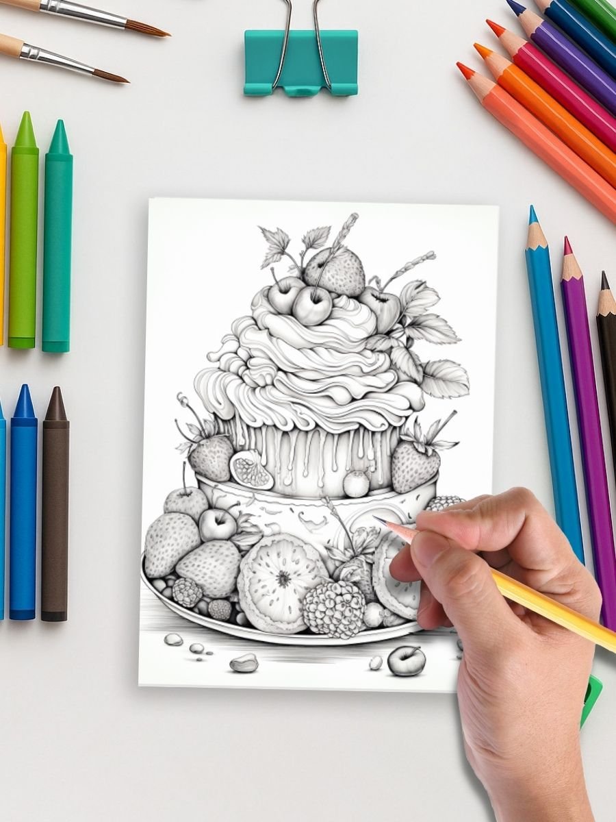 Food Fun – 200 Delicious Food-Themed Coloring Pages - Image 5
