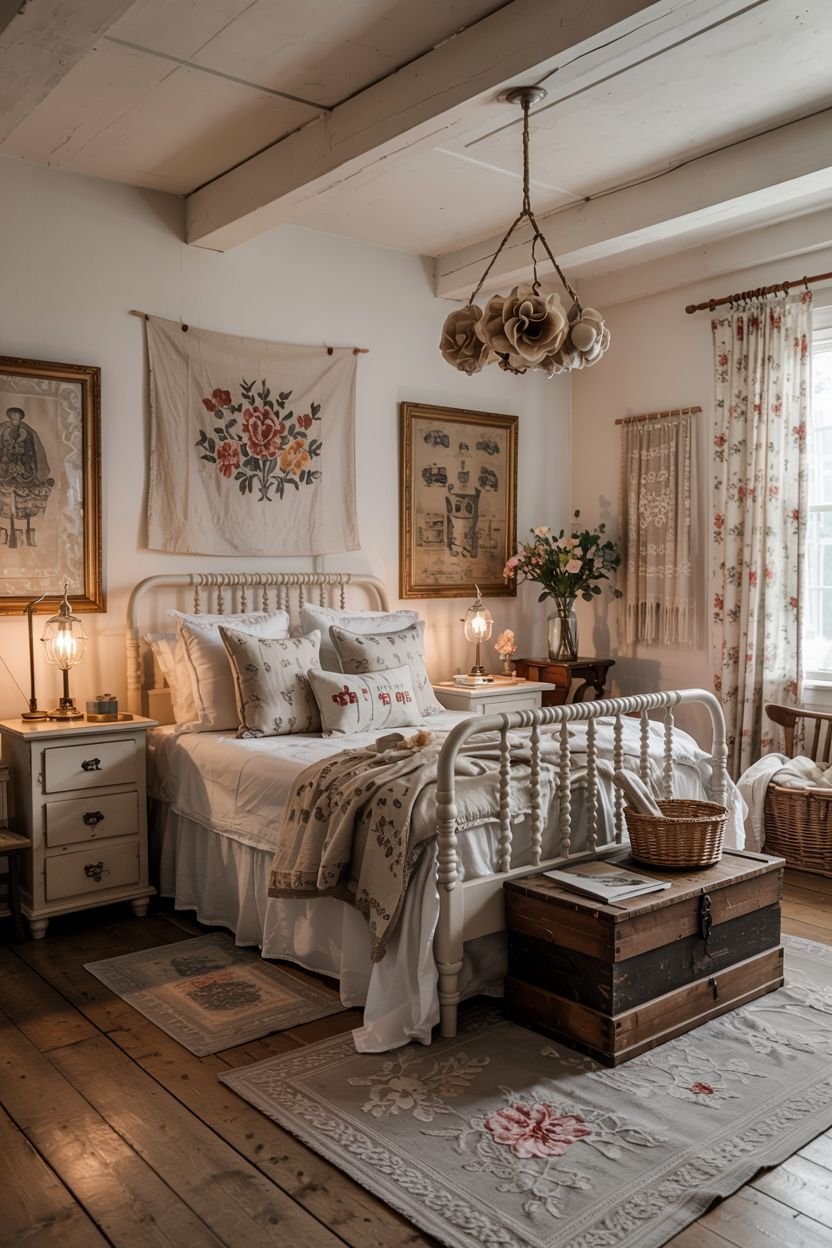 29 Vintage Farmhouse Bedroom Ideas That Combine Comfort and Style